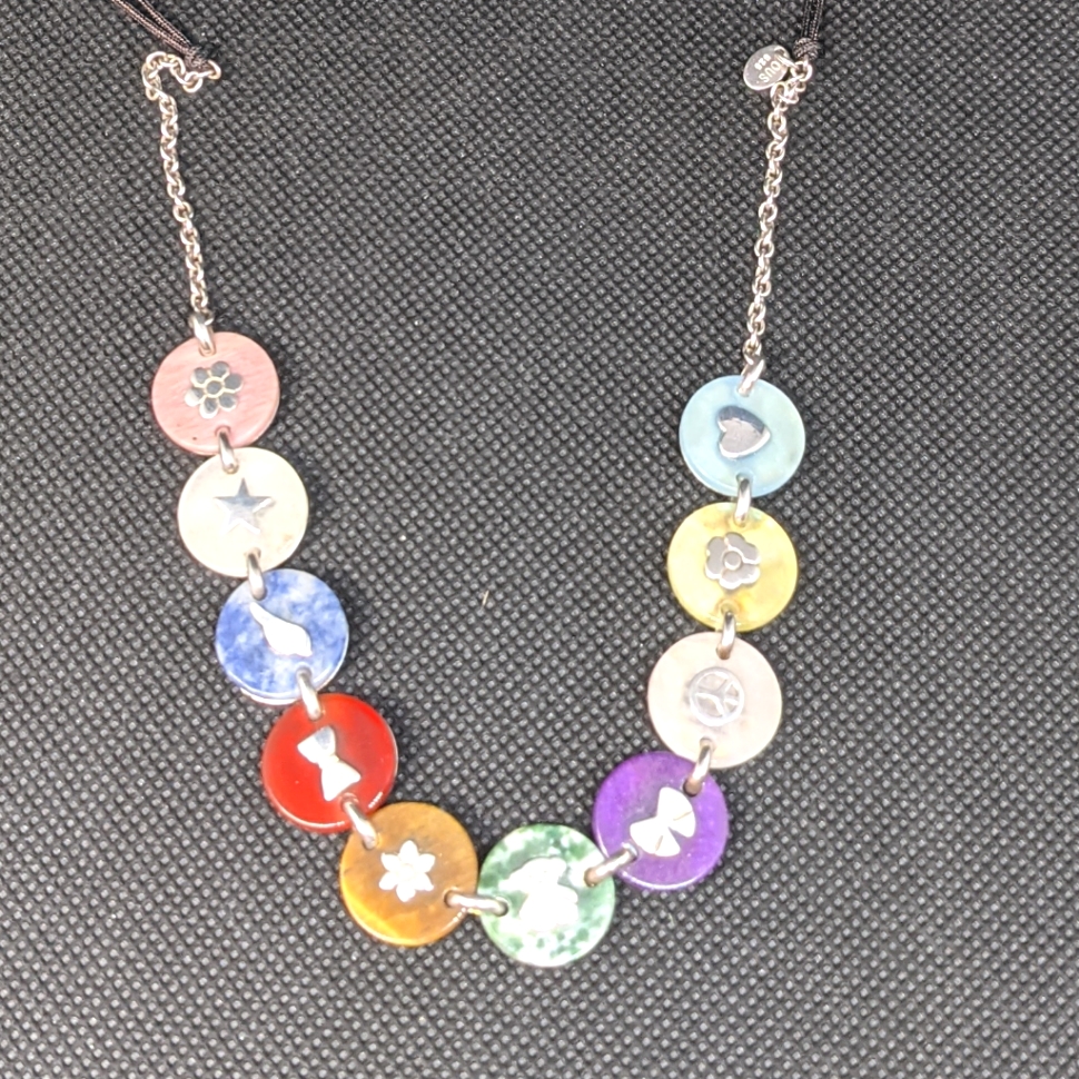 Tous Silver And Semi Precious Stones Necklace Adjustable 495$
